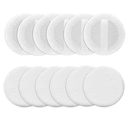 Sibba 12-Piece Velour Makeup Puff Set - Round Applicators for Face & Body