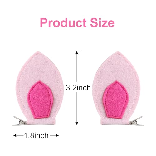 Pink Pig Ears Hair Clips for Women - Animal Costume Hair Accessories