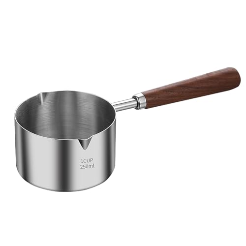 Kloahmo 8.5 oz Stainless Steel Mini Butter & Milk Warmer with Dual Spouts