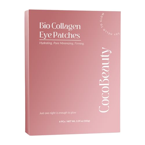 COCOBEAUTY Collagen Eye Patches for Dark Circles & Puffy Eyes (6 Pack)