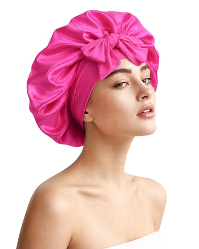 Silk Sleeping Bonnet - Double Layer Satin Hair Cap with Adjustable Tie
