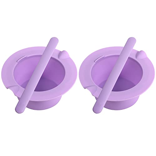LUTER Silicone Wax Warmer Bowl and Spatula Set - 2 Piece Hair Removal Kit