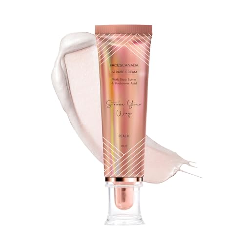 FACESCANADA Strobe Cream for Face Glow - Peach Dewy Skin Primer & Highlighter