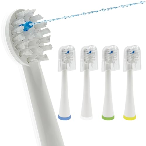 4-Pack Replacement Toothbrush Heads for Waterpik Sonic-Fusion Series