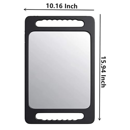 Large Rectangular Handheld Mirror with Double Handles - Professional Salon