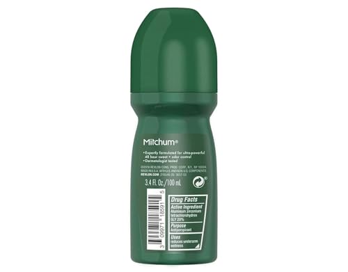 Mitchum Unscented Anti-Perspirant & Deodorant Roll-On 3.4 oz (Pack of 2)