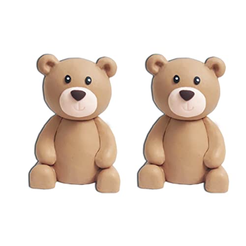 Baby Bear Cake Topper with Blue Foam Balls for Boys