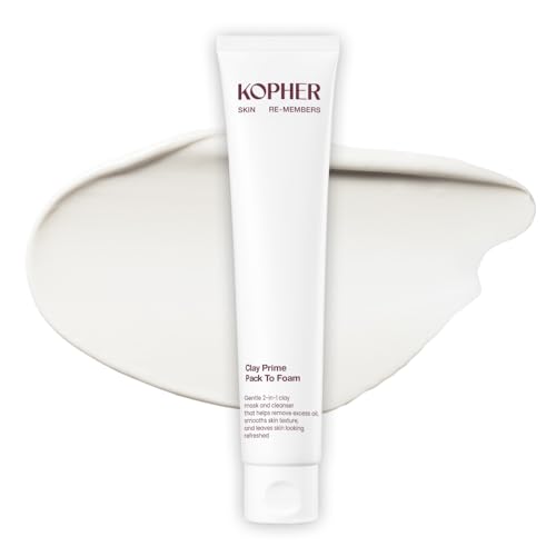 Kopher Clay Prime Facial Cleanser - Hydrating Pore-Minimizing Makeup Remover, Sensitive Skin, 80ml