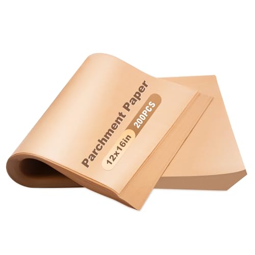 200 PCS Unbleached Parchment Paper 12x16 – Nonstick Baking Sheets