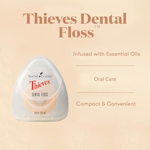 Young Living Thieves Dental Floss 164 ft Pack of 2 Natural Waxed Oral Care