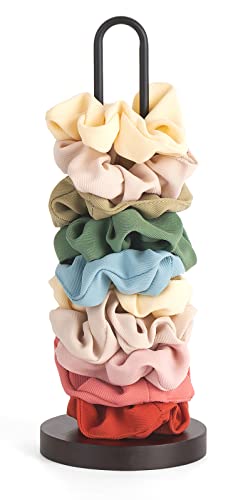 Mkono Scrunchie Holder Stand - Brown and Black Hair Tie Organizer