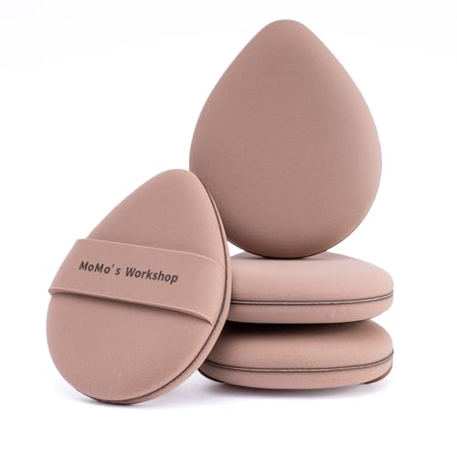 Momo's Workshop Brown 2pc Large Makeup Puff for Liquid Foundation & Concealer