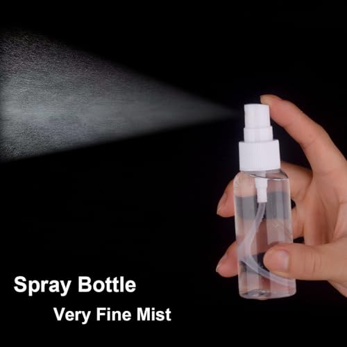 2oz Travel Spray Bottles Set – Refillable Fine Mist Plastic Bottles with Funnels & Labels