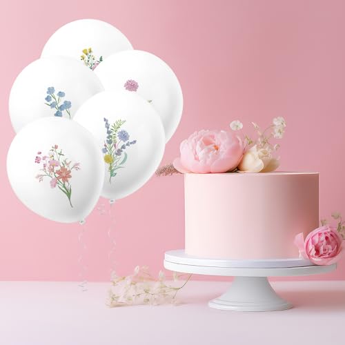 Soulchen 50 Pcs Floral Balloons - Wildflower Party Decorations
