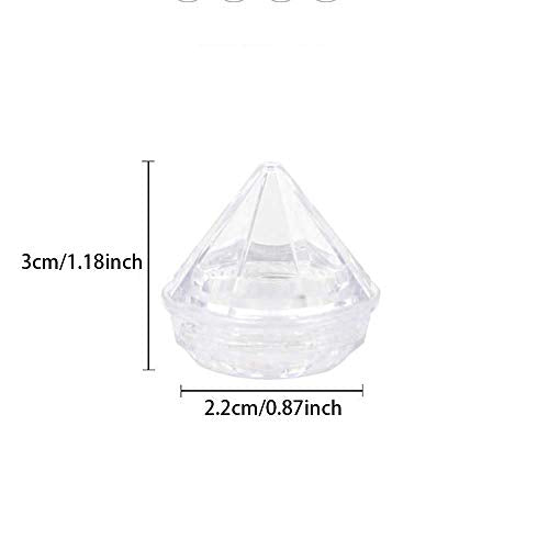 Healthcom 50 Pcs Diamond 5ml Clear Jars - Refillable Cosmetic Sample Jars with Lid (Diamond Shape 1)
