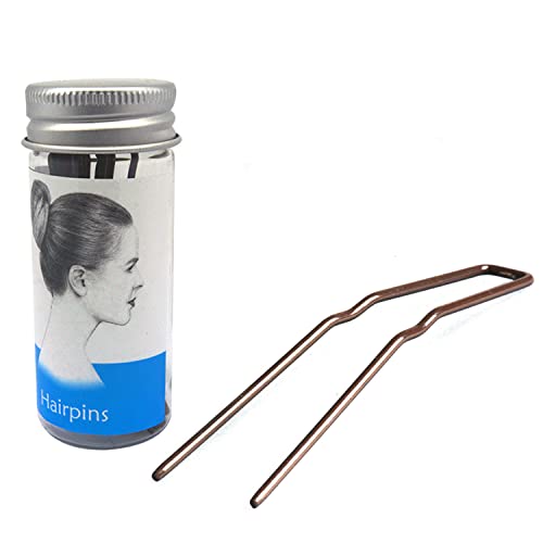 ROCST 3-Inch U-Shaped Hair Pins for Ballet Buns, Black - 12 Pack