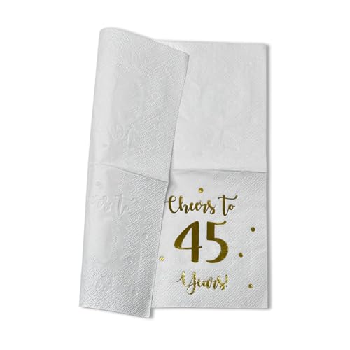 Cheers to 45 Years Cocktail Napkins | 50-Pack 3-Ply Party Napkins