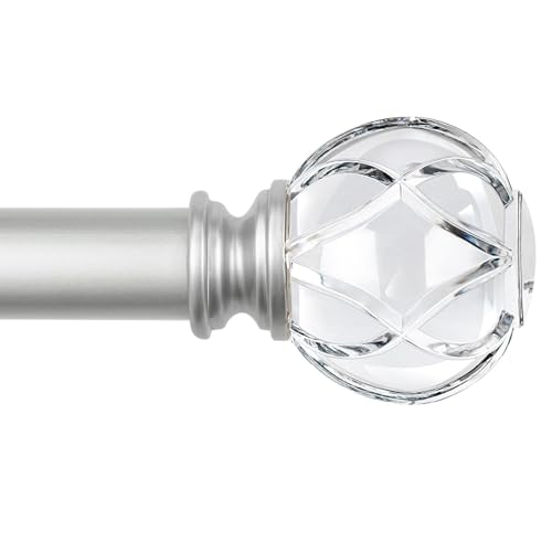 KAMANINA Crystal Netted Texture Curtain Rod Finials - 2 Pcs for 1 or 7/8 Inch Rods