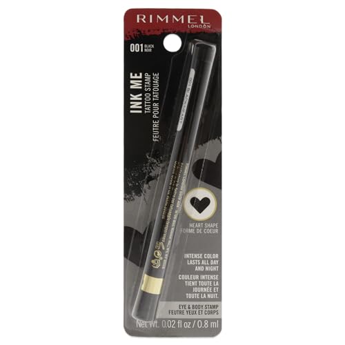 Rimmel Ink Me Tattoo Stamp Eyeliner 001 Black Heart Shape Face & Body Marking