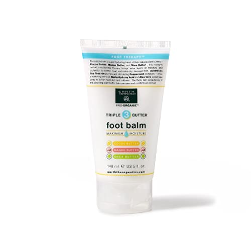 Earth Therapeutics Triple Butter Foot Balm - Moisturizing Foot Cream 5 oz