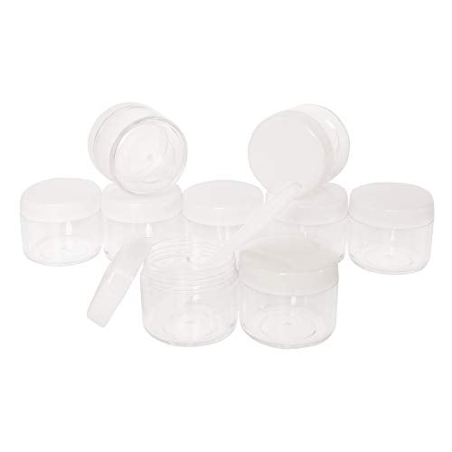 20pcs 20g White BPA-Free Refillable Cosmetic Sample Jars - Wopanxye