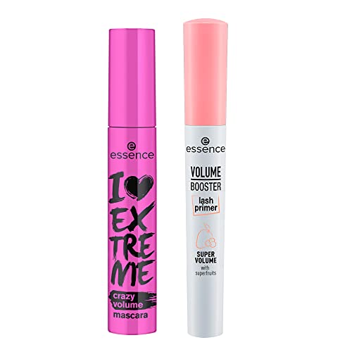 Essence I Love Extreme Volume Mascara & Lash Primer Bundle, Waterproof & Cruelty-Free