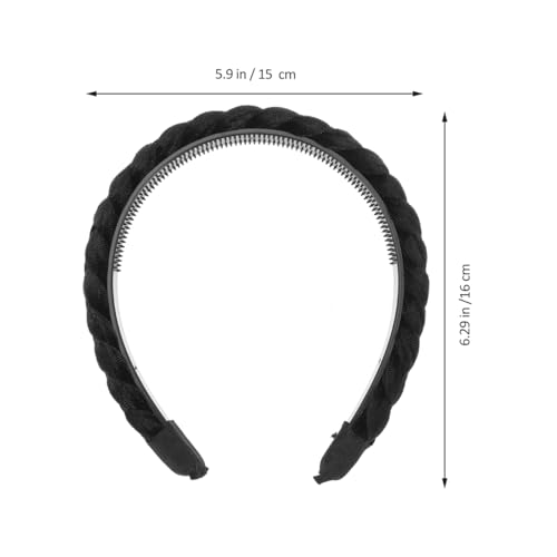 Beaupretty Vintage Braided Suede Headband for Women - Wide, Twisted Hair Hoop
