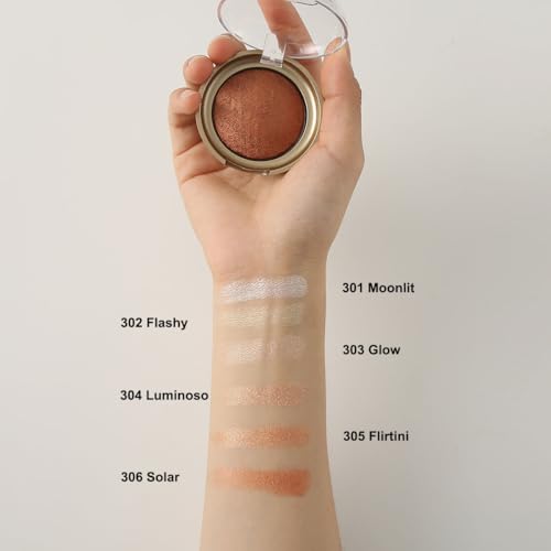 Corlo 303-Glow Baked Highlighter Contour Powder - Sheer Pearl Shimmer for Face