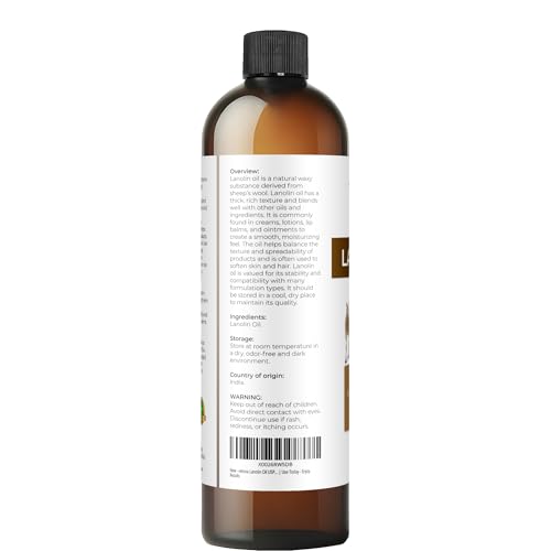 Velona Lanolin Oil - 8 Fl Oz Cold Pressed Refined USP Grade - Skin & Hair Moisturizer