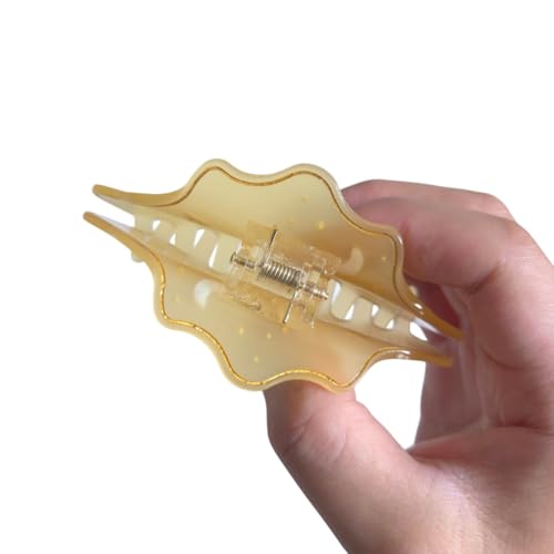 Clip Sugar Gemini Sign Hair Clips for Women, Yellow Acetate Claw Hair Accessories