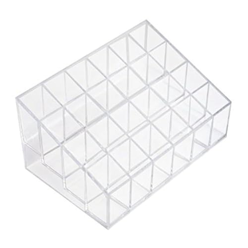 Onwon 5.75x3.75x1.75 Inch Transparent Cosmetic Organizer with 24 Lipstick Slots