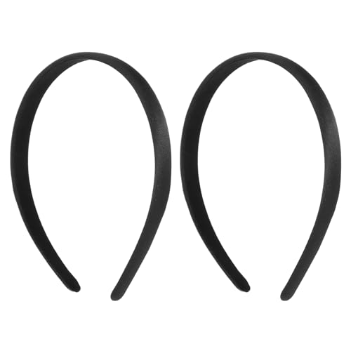 2Pcs Wide Satin Headbands - Soft Non-Slip Hairbands for Women