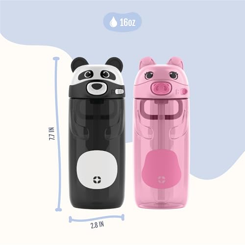Ello Ellies 16oz Kids Water Bottle - BPA-Free, Leakproof, Animal Design