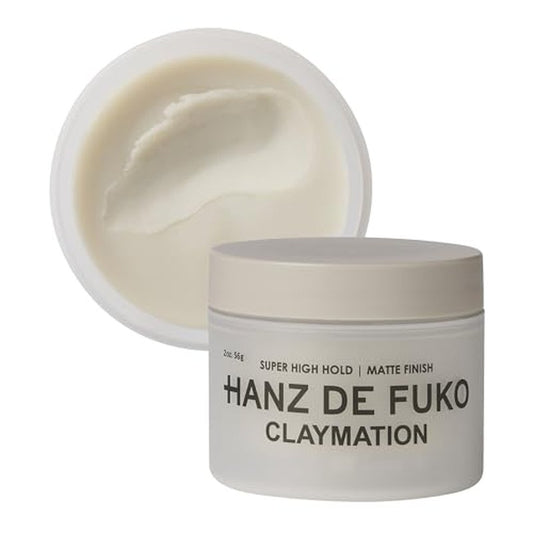 Hanz de Fuko Claymation ? Premium Men¡¯s Hair Styling Clay for a Super High Hold, Matte Finish ? Clay & Wax Hybrid, Ideal Texture Product for Straight, Wavy and Thick Hair Types ? 2 oz, Travel Size