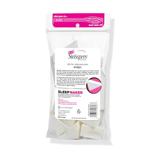 Swisspers Jumbo Latex-Free Cosmetic Wedges - 16 Count Pack of 2