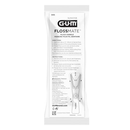 GUM Flossmate Reusable Floss Handle - 1 Foot (Pack of 3) for Dental Health