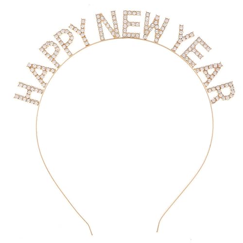 BinaryABC Happy New Year Headband Tiara,Rhinestone Years Headband,New