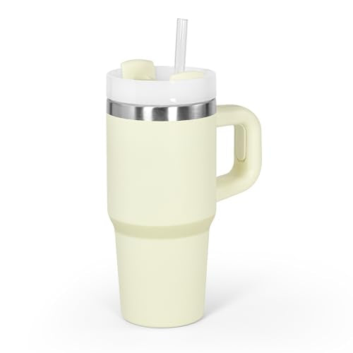 AGH 14oz Double-Wall Insulated Kids Tumbler with Handle - Khaki