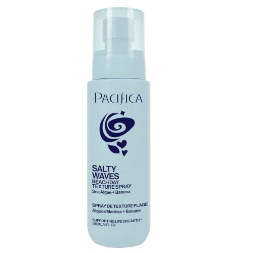 Pacifica Salty Waves Beachy Spray with Coconut - Sea Salt Hair Texturizer, 4oz - Lightweight Vegan Beach Waves