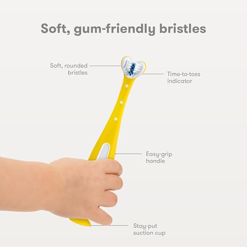 Frida Baby Triple-Angle Toddler Toothbrush - Soft Training Brush for 2+ Years