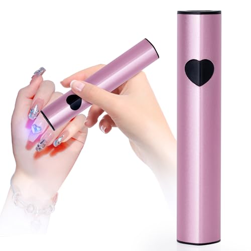 Linssy Pink 10W Handheld UV Light for Gel Nails - USB Rechargeable Mini Lamp