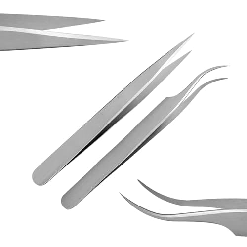 8-Piece Stainless Steel Splinter Forceps Set with Magnifying Glass