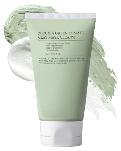 Zuzuxia Green Tomato 2-in-1 Clay Mask & Facial Cleanser 3oz - Deep Pore Detox