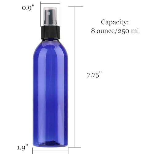 Tosnail 12 Pack 8 Oz Plastic Spray Bottles with Black Mist Sprayer