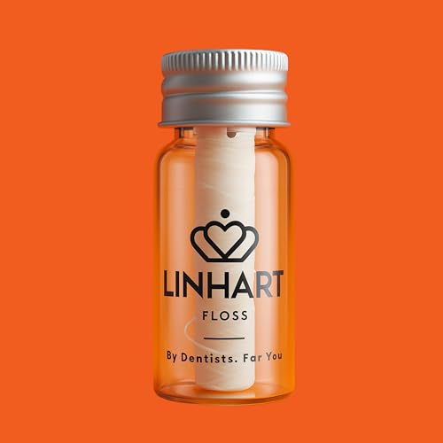 Linhart Eco-Friendly Refillable Glass Dental Floss - Mint & Xylitol, 25m, Sensitive Gums
