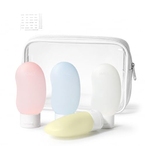 Cryslora TSA Approved Silicone Travel Bottles - 2oz Leak-Proof Set