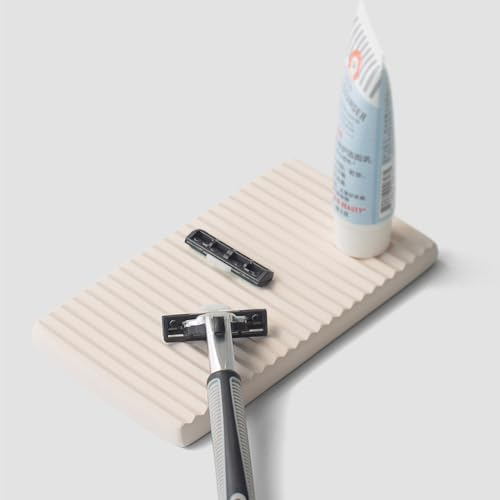 NICITY Beige Diatomite Razor & Soap Holder - Water Absorption Fast Dry Bathroom Accessory