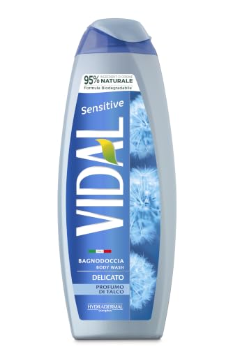 Vidal Sensitive Liquid Talc Gel for Adults - Made in Italy, 500ml