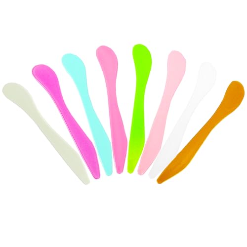 50 Pack Plastic Cosmetic Spatulas for Skincare and Makeup Application - Multi-Color