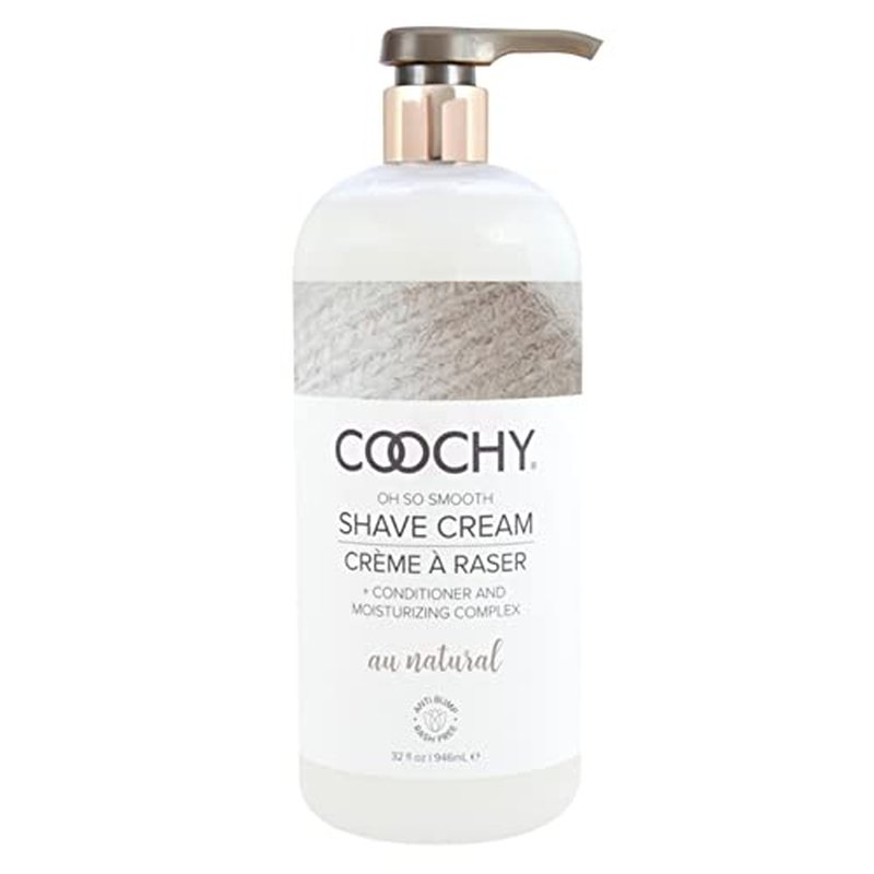 Coochy Shave Cream - Moisturizing Shave Lotion - Gentle Intimate Shaving Cream - For Bikini Area, Underarms, Legs & More - Rash-Free, Hydrating Formula - Au Natural, 32 oz